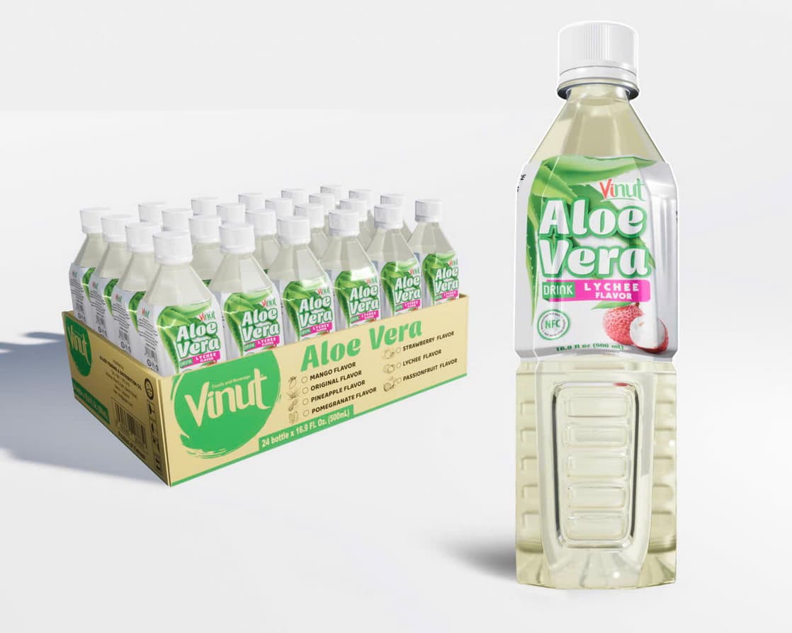500ml VINUT Aloe Vera drink with Lychee flavor