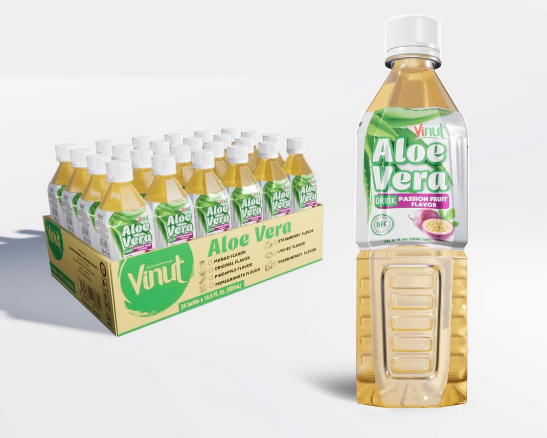 500ml VINUT Aloe Vera drink with Passion fruit flavor