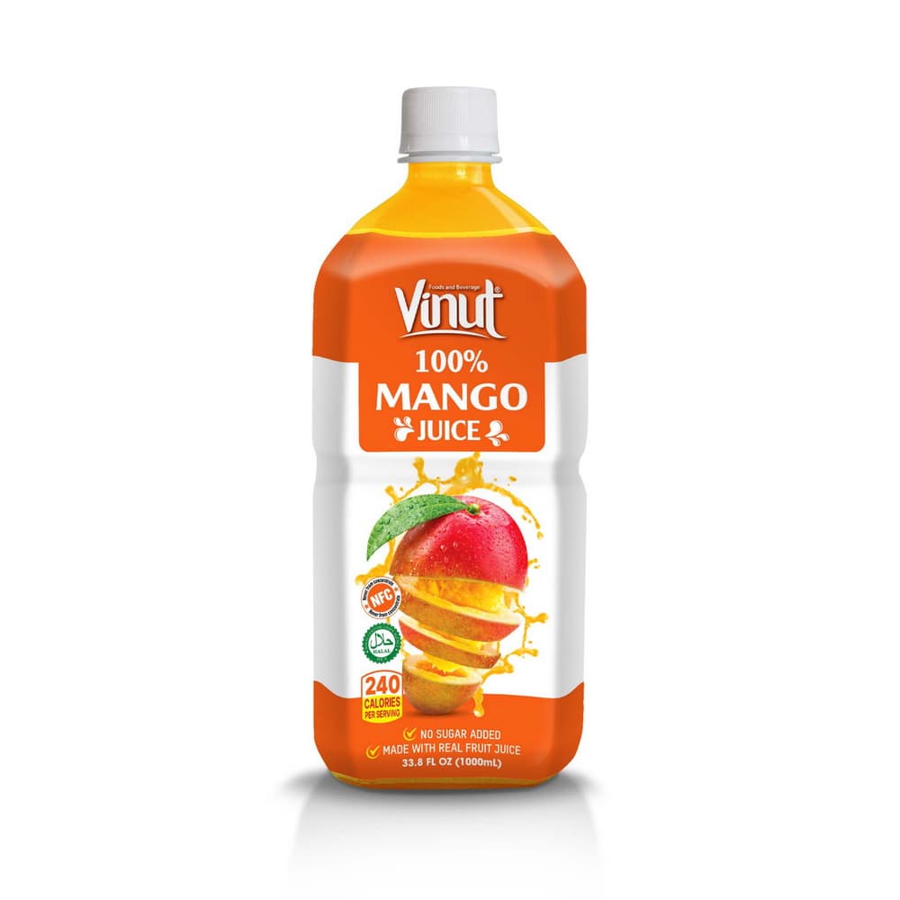VINUT 100% Mango Juice, No Added Sugar, 33.8 fl oz (1,000 mL) PET Bottle