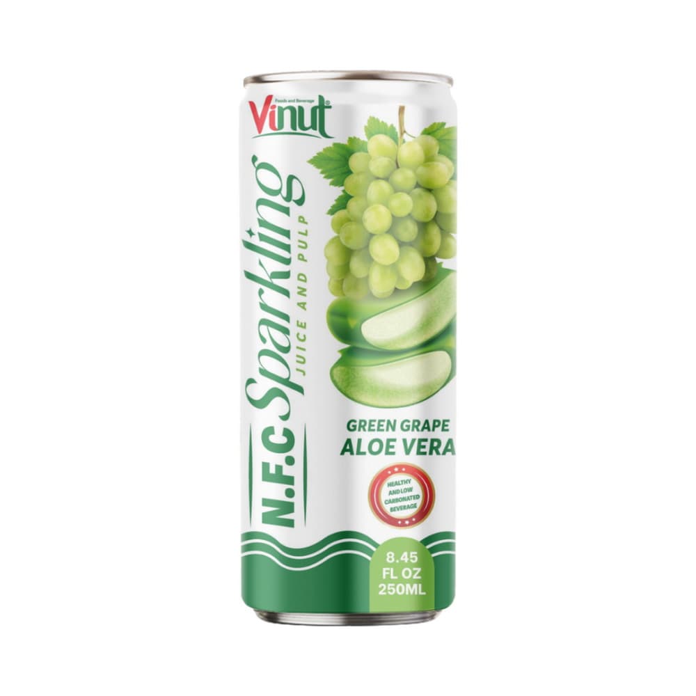 VINUT Prickelndes NFC Saftgetränk Grüne Traube & Aloe Vera, 8,45 fl oz (250 mL) Slim-Dose